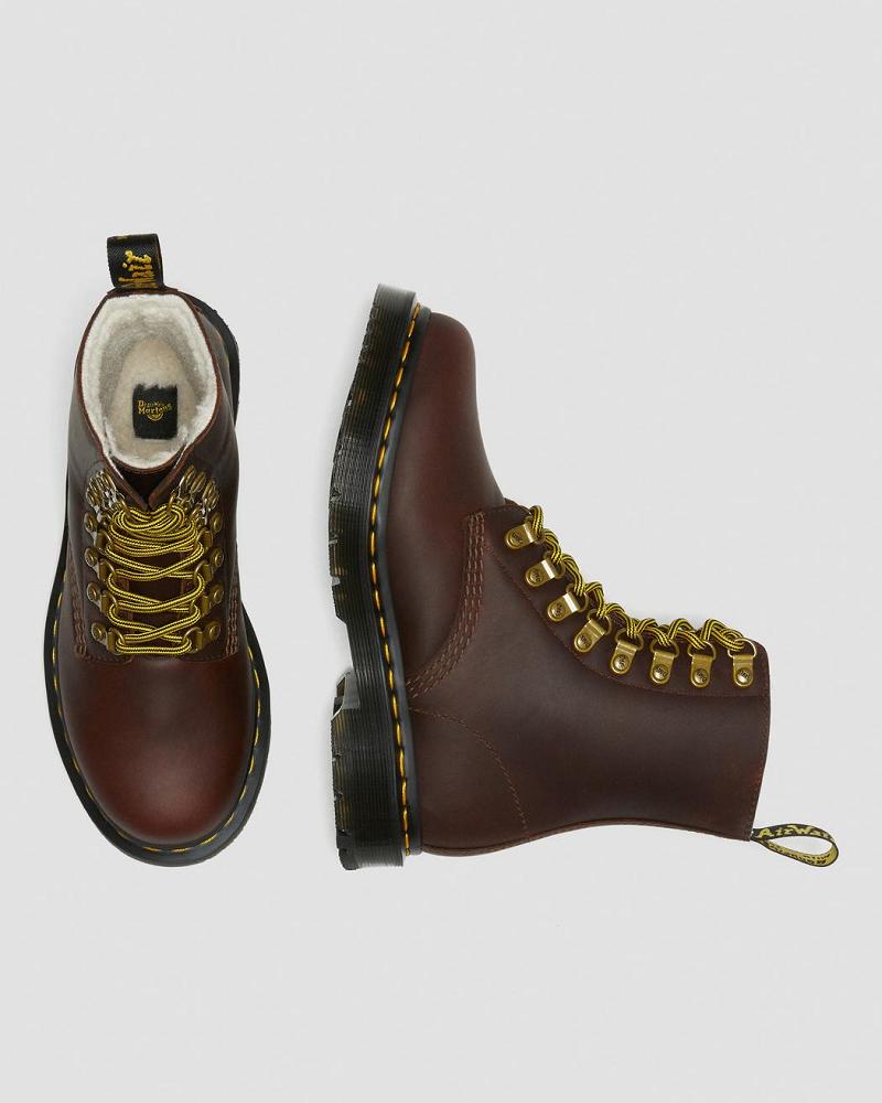 Dr Martens 1460 Pascal DM's Wintergrip Læder Vinterstøvler Dame Brune | DK 274NWY